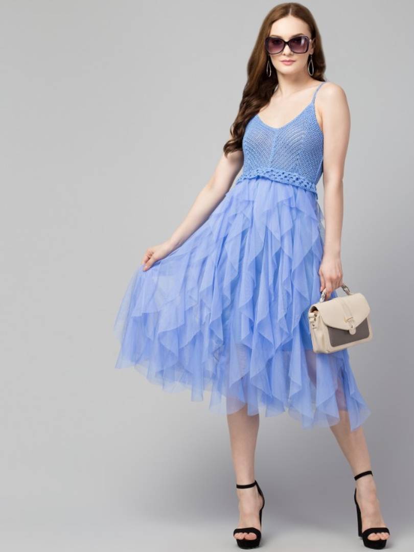 Trendy Crochet Net Dresses